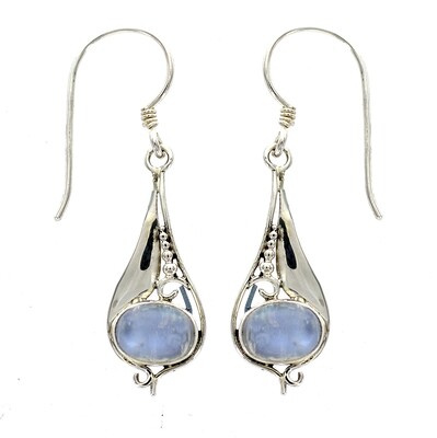 Blue Moonstone Silver Drop Earring 205VBMS