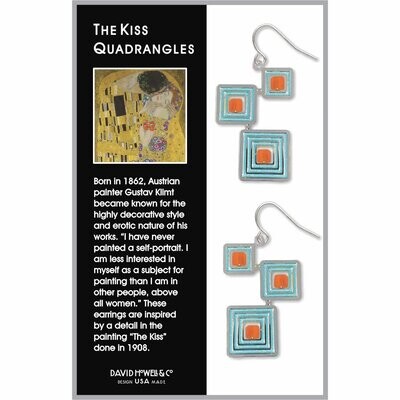The Kiss Quadrangles - Orange Bead Earrings The Kiss Quadrangles - Orange Bead Earrings