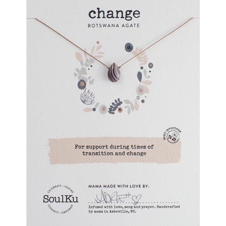 Botswana Agate Soul-Full of Light Necklace Change - SFOL26 - 16&quot;