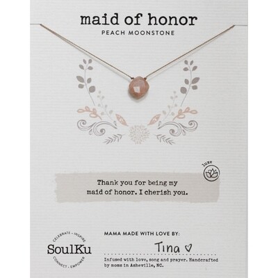 Mystic Peach Moonstone Luxe Necklace Maid of Honor - WED2