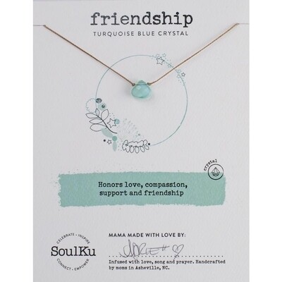 Turquoise Crystal SoulShine Necklace Honoring Friendship SS9 - 16"