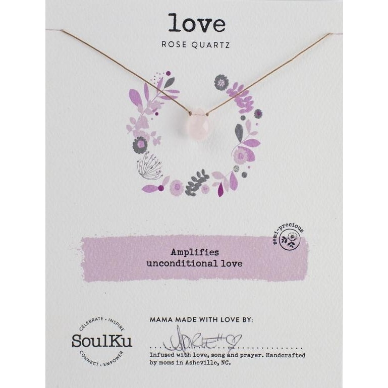 Rose Quartz Soul-Full of Light Necklace for Love - SFOL21 - 16&quot;