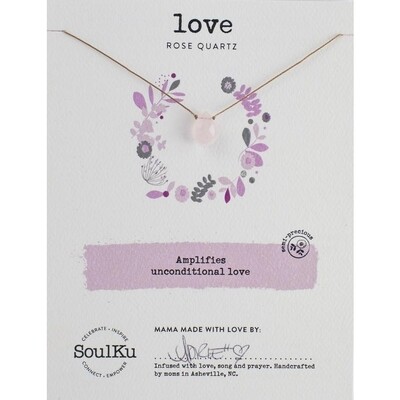 Rose Quartz Soul-Full of Light Necklace for Love - SFOL21 - 16"