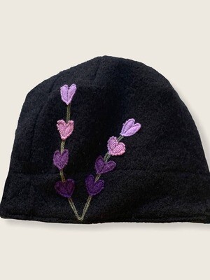 Wool Hat-Lupine - Purple on Black