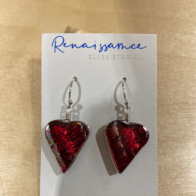 Heart Cran Red Earring