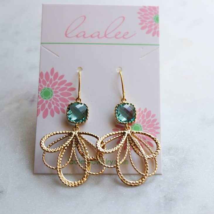 Aquamarine Gold Earrings