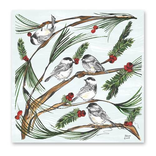 Chickadee Napkins (white) S/2
