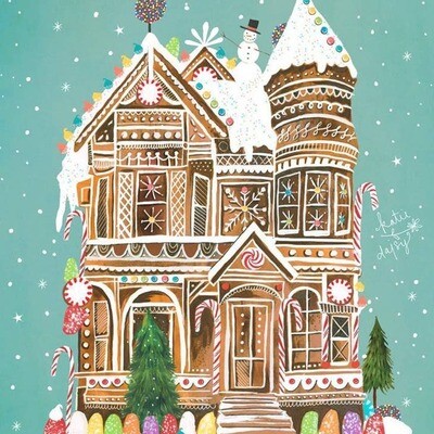 gingerbread palace print - 8 x 10