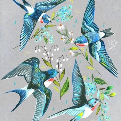 Swallows Print - 11 x 14