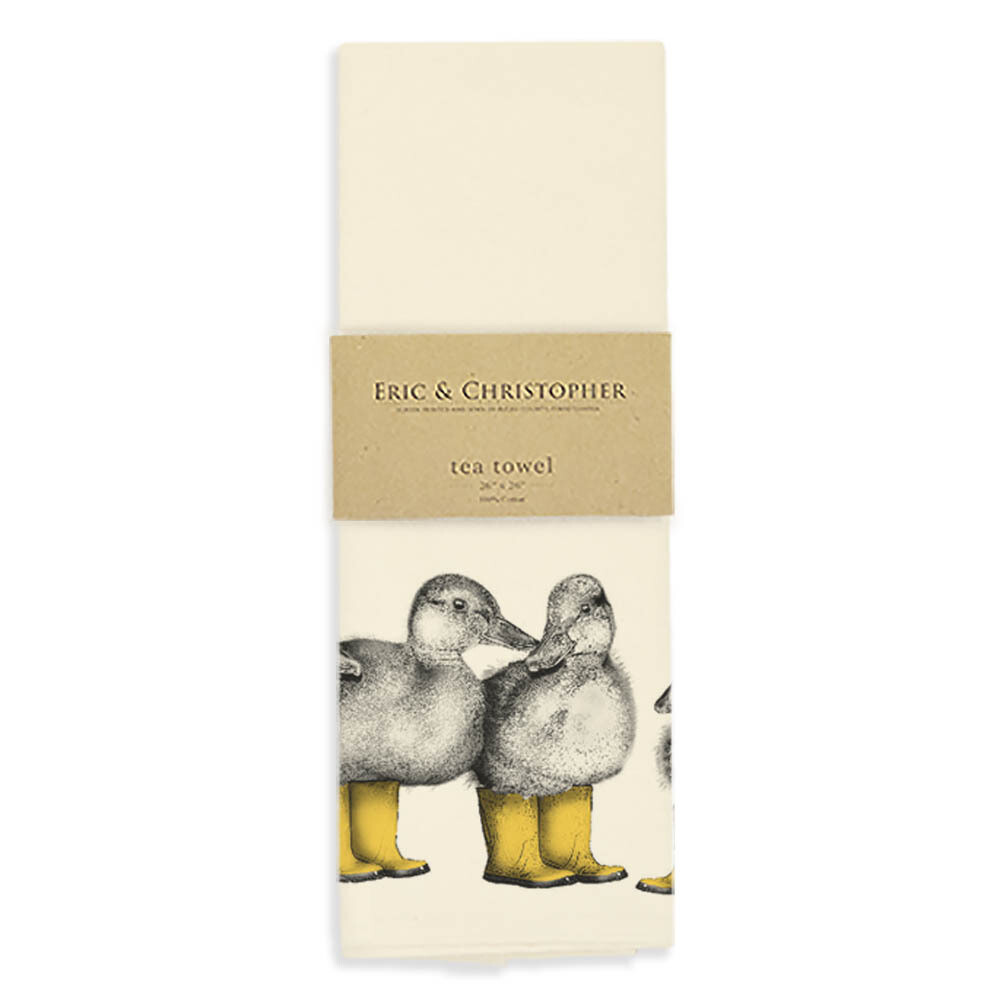 Duck with Boots 2 Tea Towel
