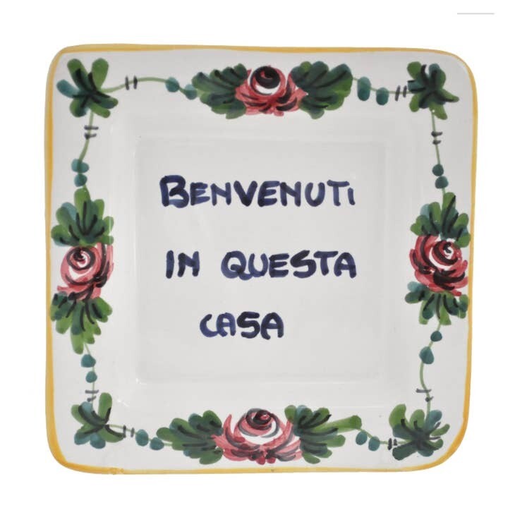 Proverb Square 5" x 5" -WELCOME TO THIS HOUSE