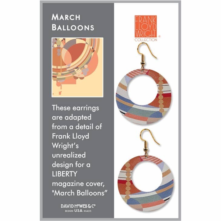 March Balloons Frank Lloyd Wright Earrings March Balloons Frank Lloyd Wright Earrings