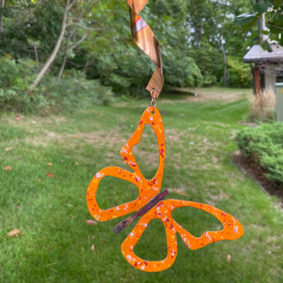 Large Wispy Butterfly Enamel Spinner