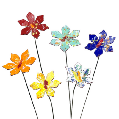Medium Copper Enamel Flower