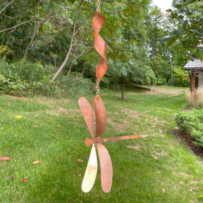 Large Natural Dragonfly Copper Spinner