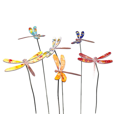 Small Copper Enamel Dragonfly