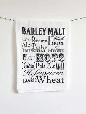 Beer Words Cotton Kitchen Towel Beer Words Cotton Kitchen Towel