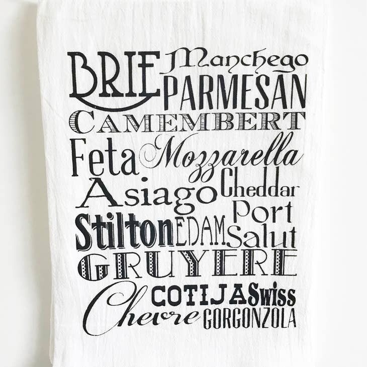 Cheese Words Cotton Kitchen Towel Cheese Words Cotton Kitchen Towel