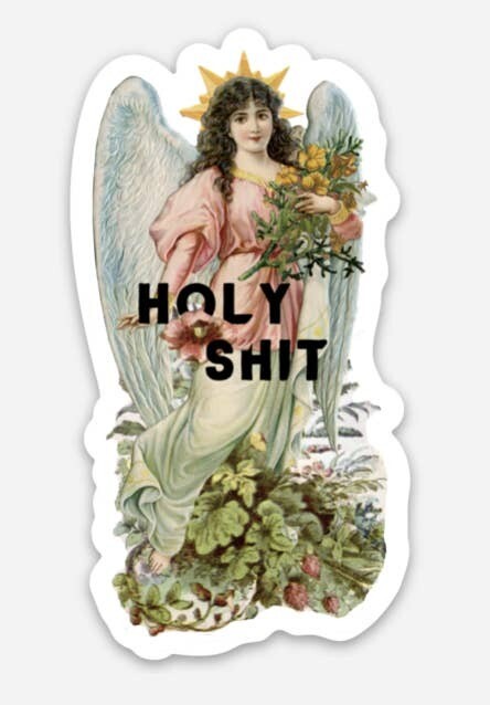 Holy Shit Angel Sticker