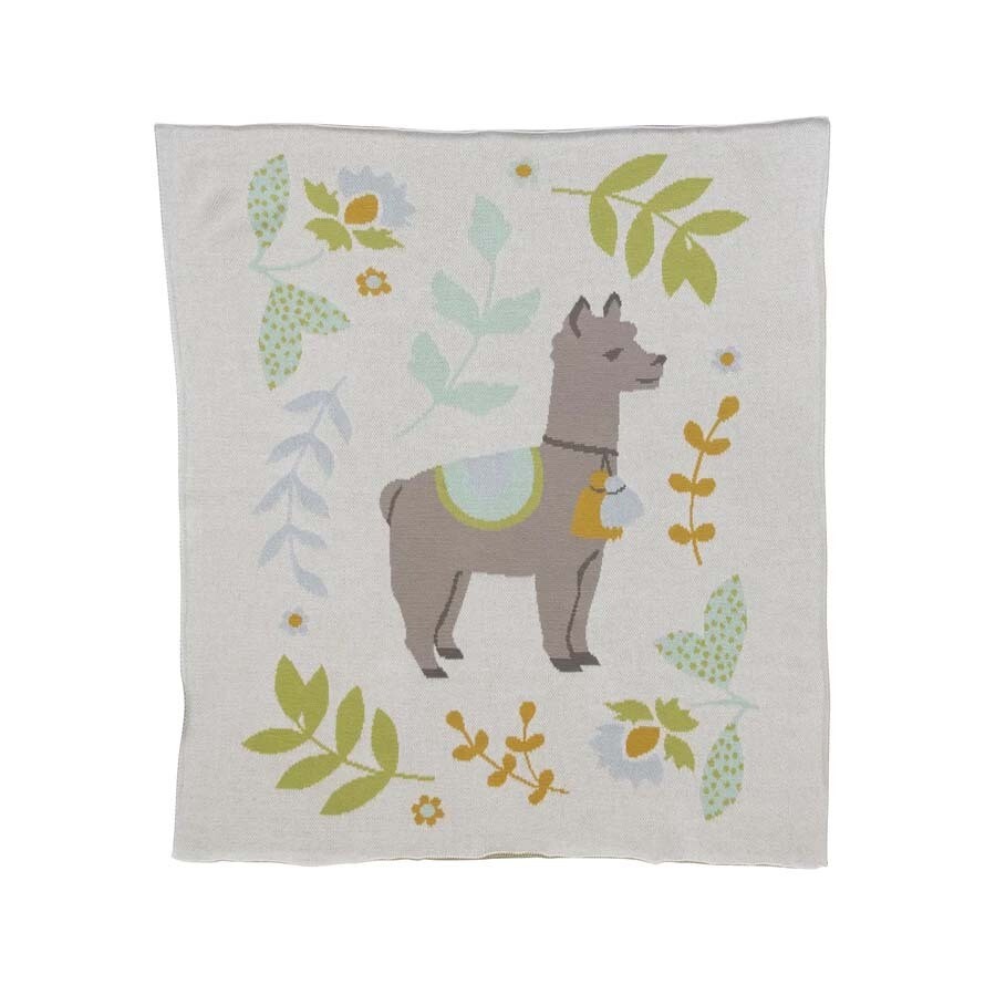 Llama Cotton Knit 40&quot;L x 32&quot;W