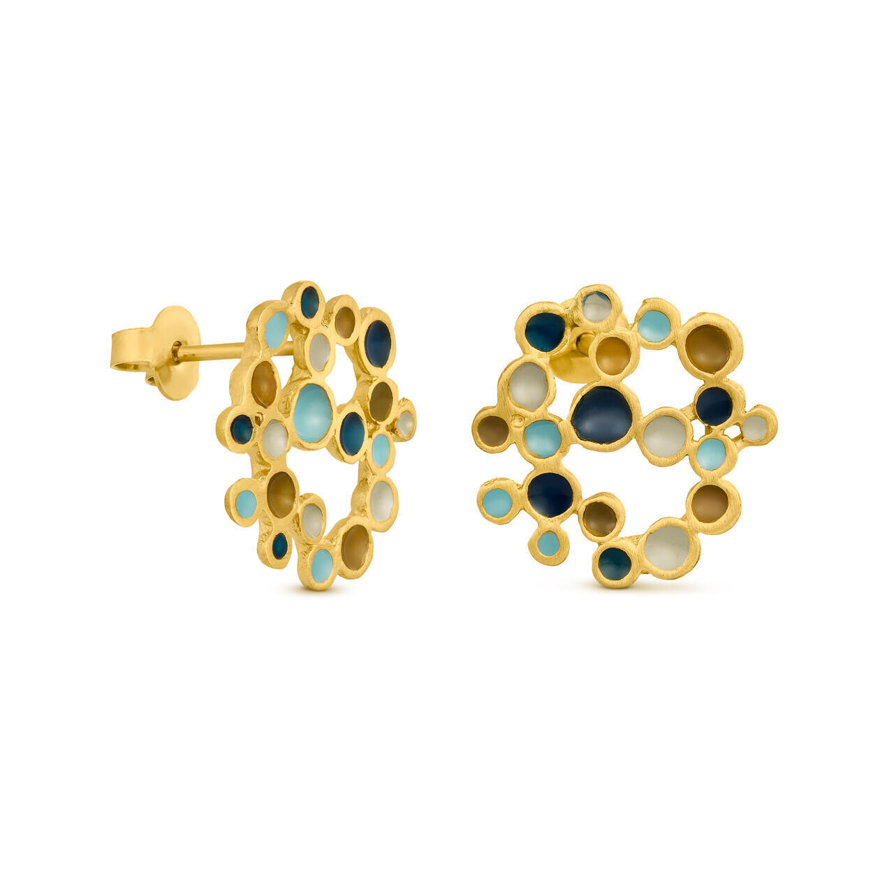 311430G Candy Moon Stud Enamel Dot Gold