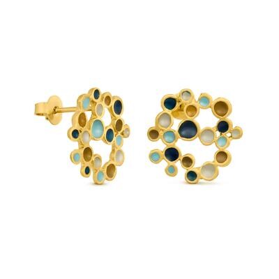 311430G Candy Moon Stud Enamel Dot Gold