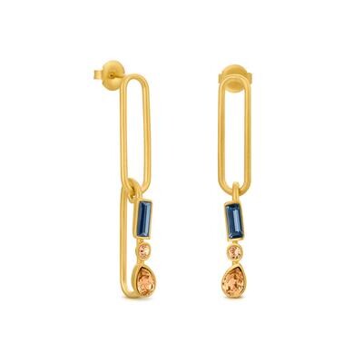 311441G Medes Double Oval W/crystals Gold