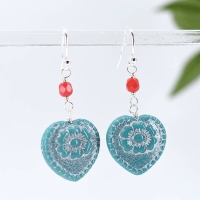 Heart Turquoise Earrings Heart Turquoise Earrings
