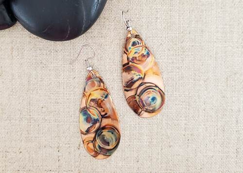 Flame Paint Medium Teardrop Earrings