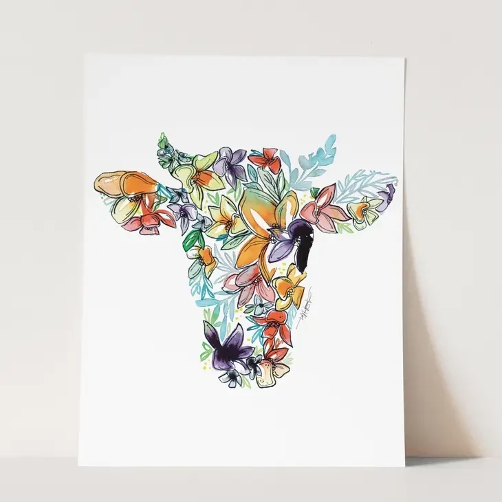Cow Wall Art Print - 8” x 10”