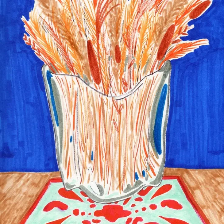 Glass Vase Signed Print