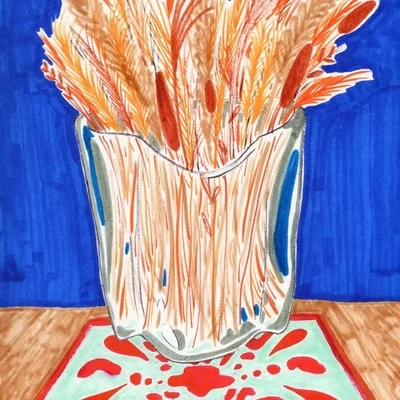 Glass Vase Signed Print