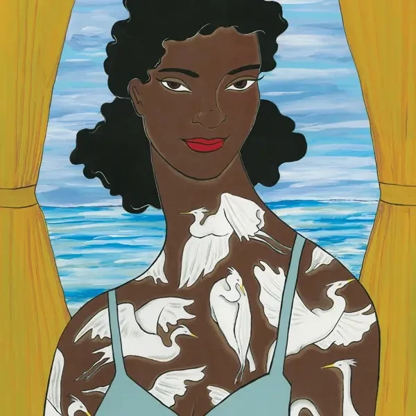 Crane Tattooed Lady Signed Print