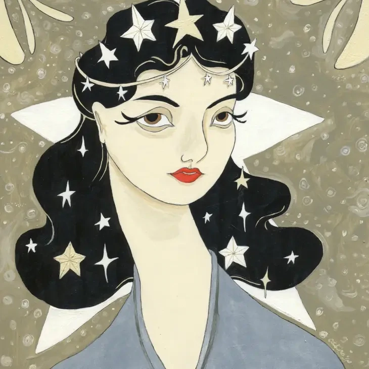 Starry Woman Signed Print
