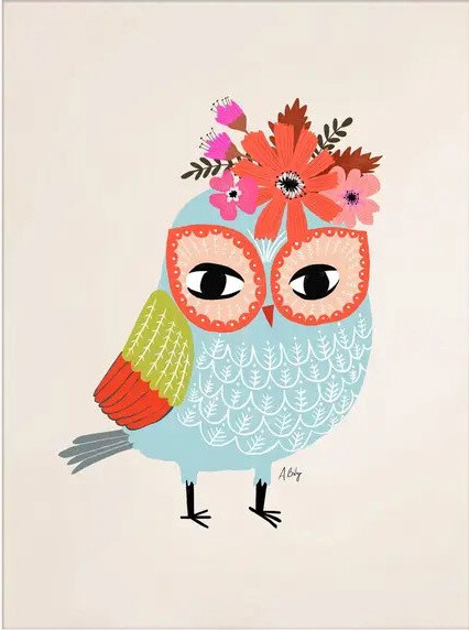 Helga Owl - owl illustration print