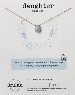 Blue Chalcedony Necklace for Daughter - OLOVE33