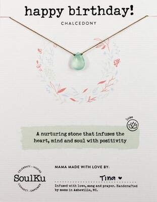 Chalcedony Luxe Necklace for Happy Birthday - BRNK21