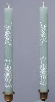 Henna Duck Egg Candle - Taper 9&quot; Pair (8 hour burn time)