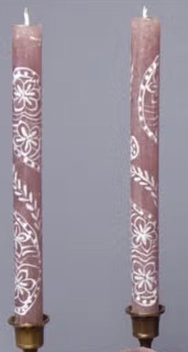 Henna Brown Candle - Taper 9&quot; Pair (8 hour burn time)