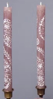 Henna Brown Candle - Taper 9&quot; Pair (8 hour burn time)