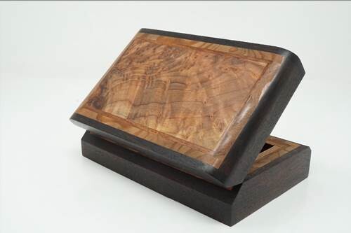 7&quot; Redwood Burl Top/Rosewood Sides Keepsake Box