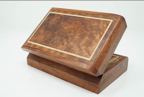 8.5&quot; Redwood Burl Top/Sapele Sides Keepsake Box