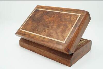 8.5&quot; Redwood Burl Top/Sapele Sides Keepsake Box