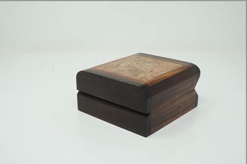 4&quot; Maple Burl Top/Rosewood Sides Keepsake Box