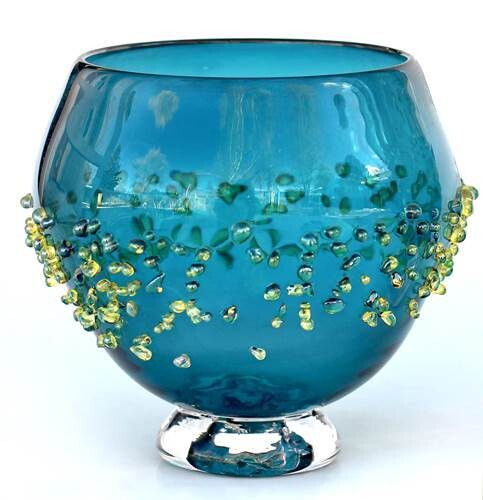 Dew Drops Bowl teal straight