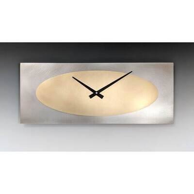 Marley Wall Clock Steel/Brass 8" X20" Marley Wall Clock Steel/Brass 8" X20"