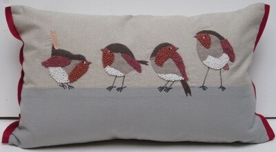 Pillow Applique/Embo 12x20&quot; knotty Robins
