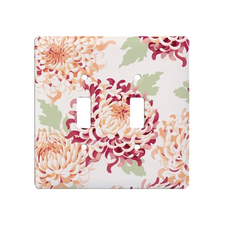Chrysanthemum Ceramic Double Switch Wall Floater Plate