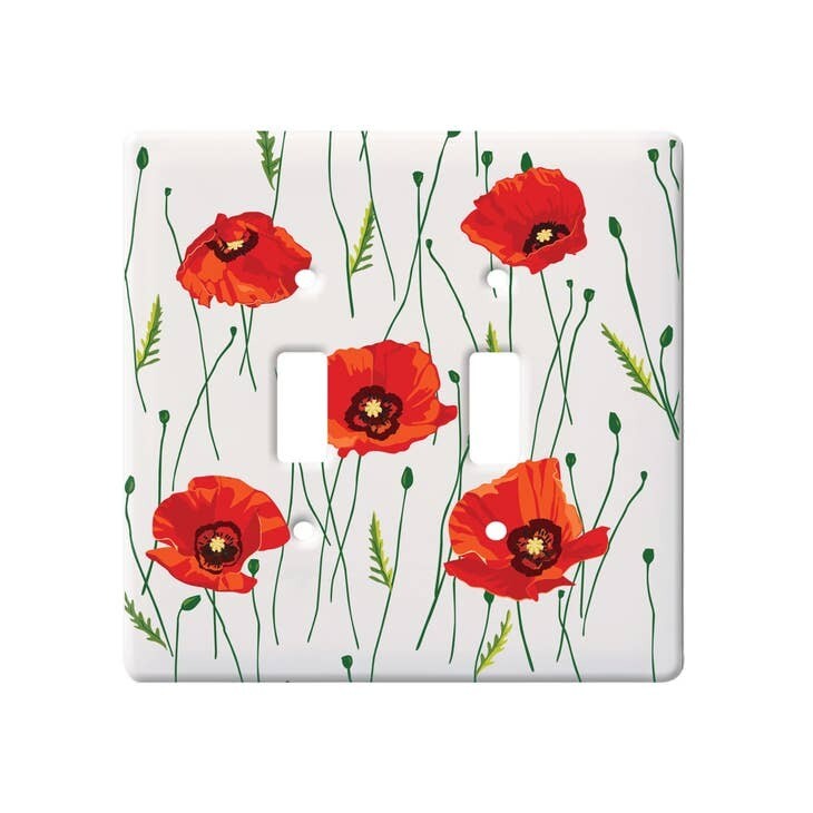 Poppies Double Switch Wall Floater Plate
