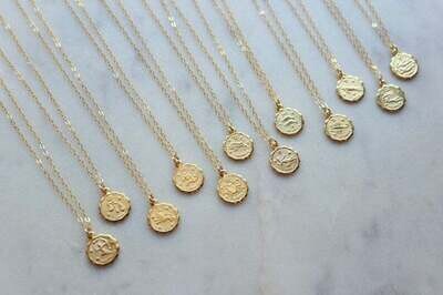 Coin Zodiac Necklace - cancer FINAL SALE NO RETURN
